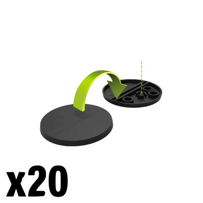 Green Stuff World 32mm Round Plastic Bases - Black 9822