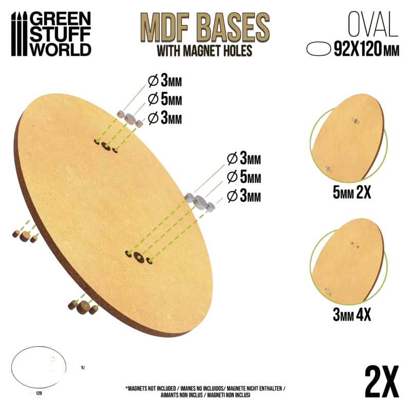 Green Stuff World 92x120mm Oval MDF Bases 9182