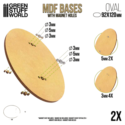 Green Stuff World 92x120mm Oval MDF Bases 9182