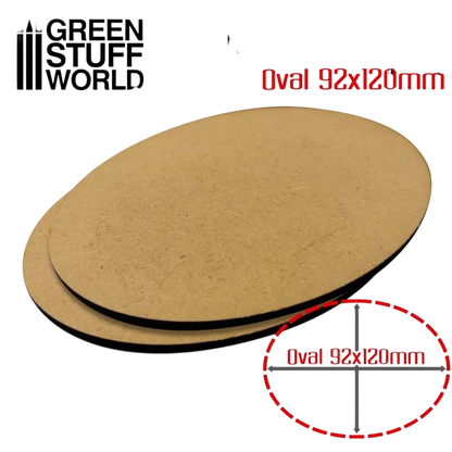Green Stuff World 92x120mm Oval MDF Bases 9182