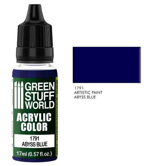 Green Stuff World – Acrylic Color Paint Abyss Blue 1791 for Models and Miniatures