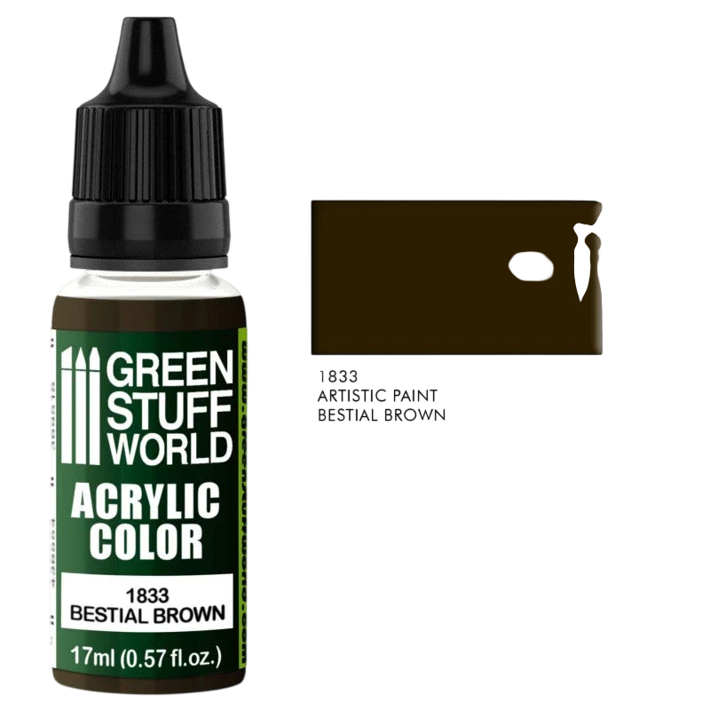 Green Stuff World – Acrylic Color Paint Bestial Brown 1833 for Models and Miniatures