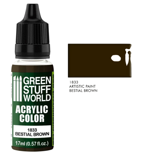 Green Stuff World – Acrylic Color Paint Bestial Brown 1833 for Models and Miniatures