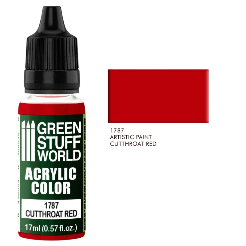 Green Stuff World – Acrylic Color Paint Cutthroat Red 1787 for Models and Miniatures