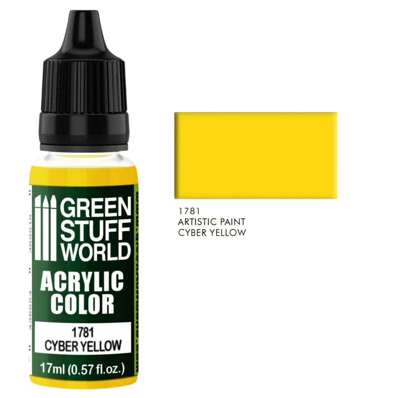 Green Stuff World – Acrylic Color Paint Cyber Yellow 1781 for Models and Miniatures