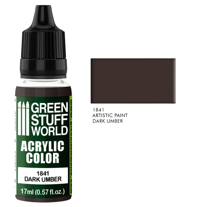 Green Stuff World – Acrylic Color Paint Dark Umber 1841 for Models and Miniatures