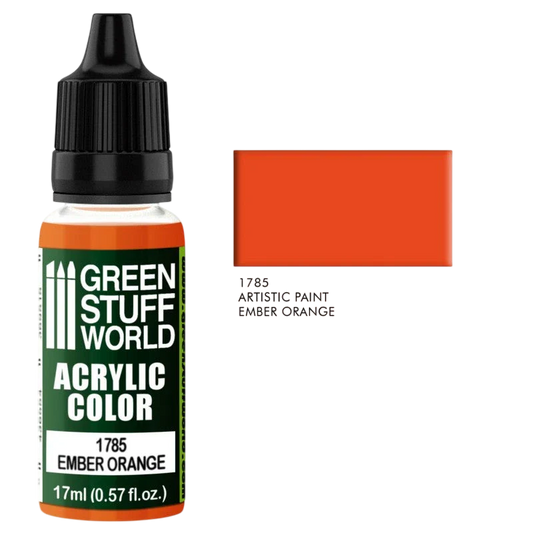 Green Stuff World – Acrylic Color Paint Ember Orange 1785 for Models and Miniatures