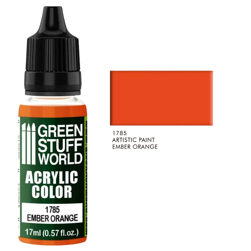 Green Stuff World – Acrylic Color Paint Ember Orange 1785 for Models and Miniatures