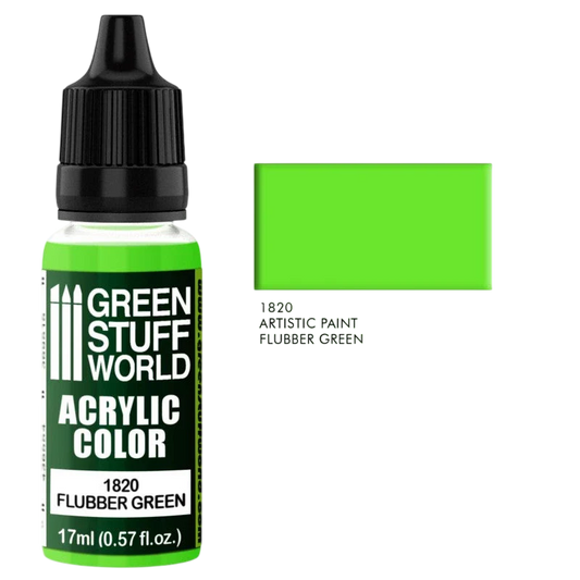 Green Stuff World – Acrylic Color Paint Flubber Green 1820 for Models and Miniatures