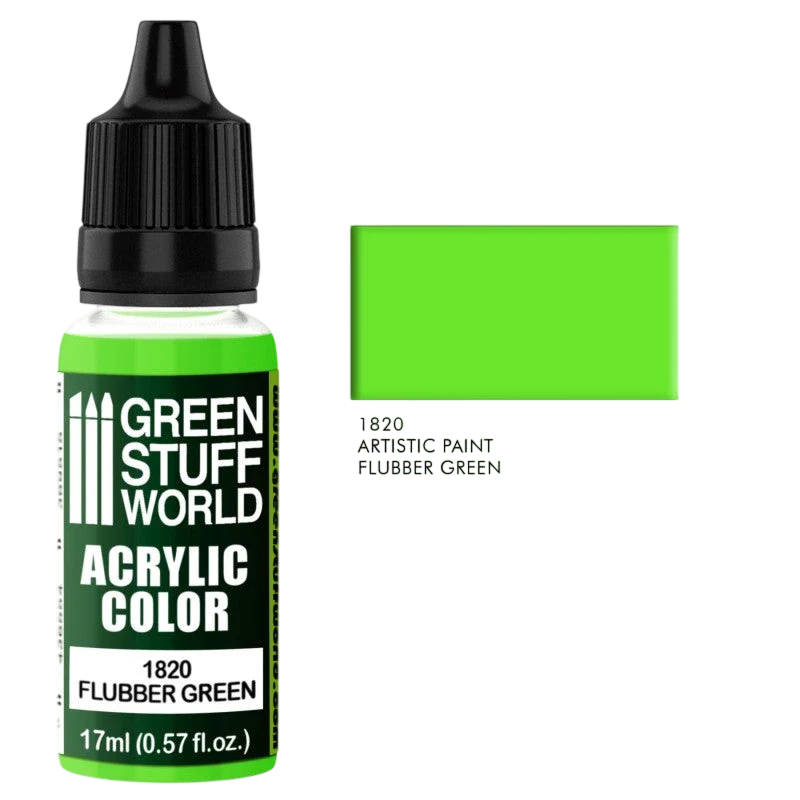 Green Stuff World – Acrylic Color Paint Flubber Green 1820 for Models and Miniatures