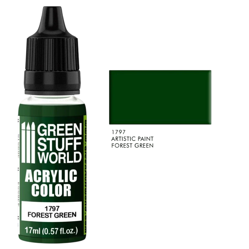 Green Stuff World – Acrylic Color Paint Forest Green 1797 for Models and Miniatures