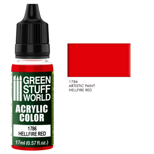 Green Stuff World – Acrylic Color Paint Hellfire Red 1786 for Models and Miniatures