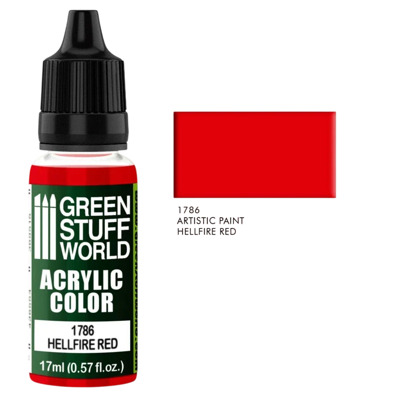 Green Stuff World – Acrylic Color Paint Hellfire Red 1786 for Models and Miniatures
