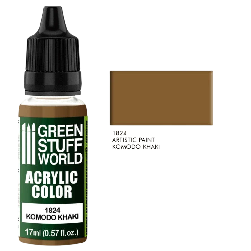 Green Stuff World – Acrylic Color Paint Komodo Khaki 1824 for Models and Miniatures