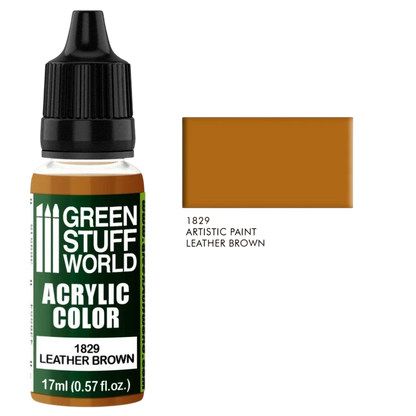 Green Stuff World – Acrylic Color Paint Leather Brown 1829 for Models and Miniatures