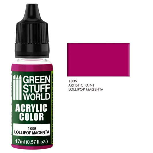 Green Stuff World – Acrylic Color Paint Lollipop Magenta 1839 for Models and Miniatures