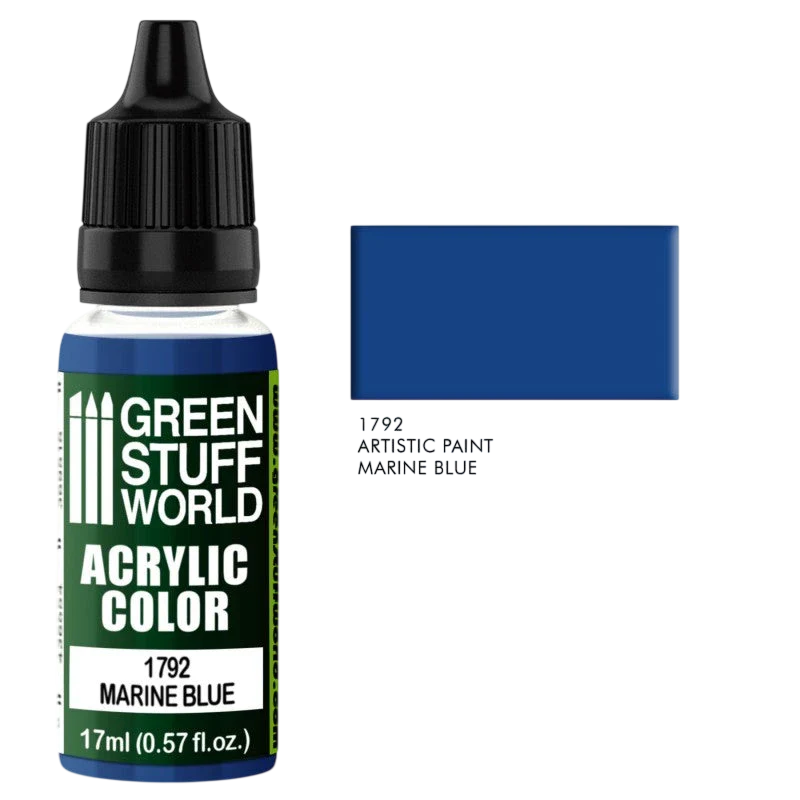 Green Stuff World – Acrylic Color Paint Marine Blue 1792 for Models and Miniatures