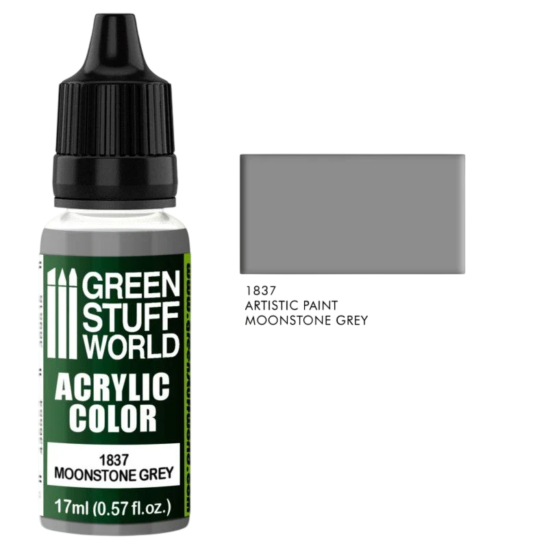 Green Stuff World – Acrylic Color Paint Moonstone Grey 1837 for Models and Miniatures