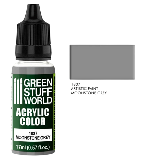 Green Stuff World – Acrylic Color Paint Moonstone Grey 1837 for Models and Miniatures