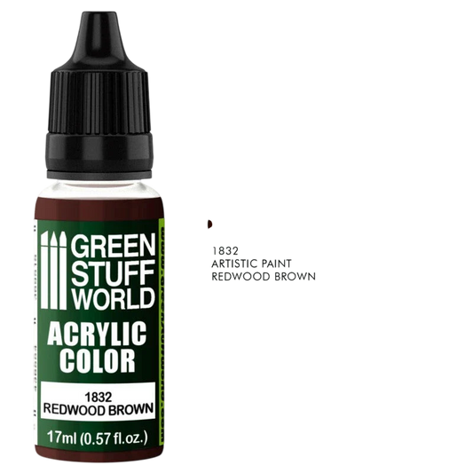 Green Stuff World – Acrylic Color Paint Redwood Brown 1832 for Models and Miniatures