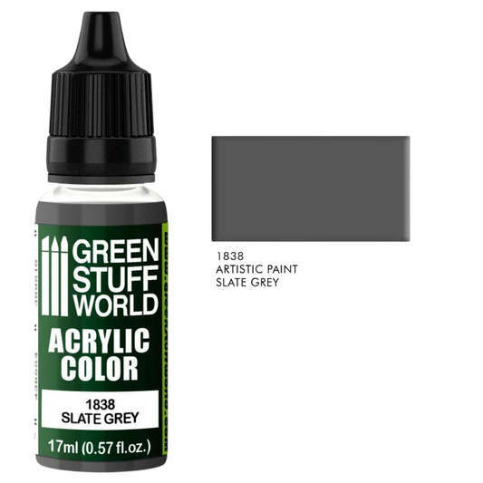 Green Stuff World Acrylic Color Paint Slate Grey 1838 for Models and Miniatures
