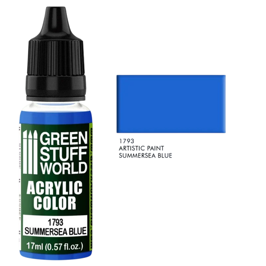 Green Stuff World – Acrylic Color Paint Summersea Blue 1793 for Models and Miniatures
