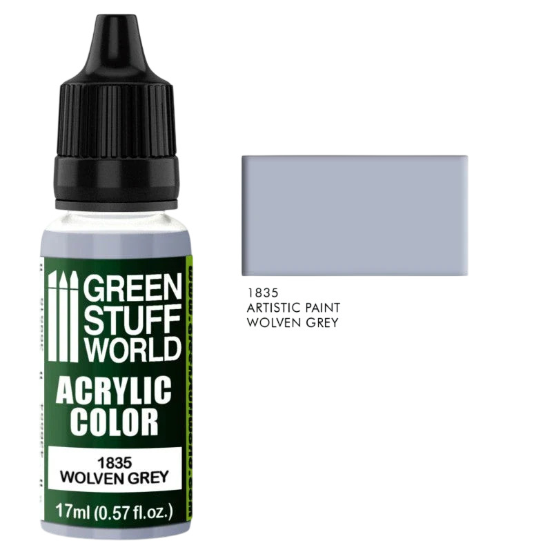 Green Stuff World – Acrylic Color Paint Wolven Grey 1835 for Models and Miniatures
