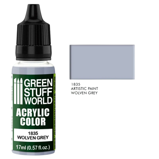Green Stuff World – Acrylic Color Paint Wolven Grey 1835 for Models and Miniatures