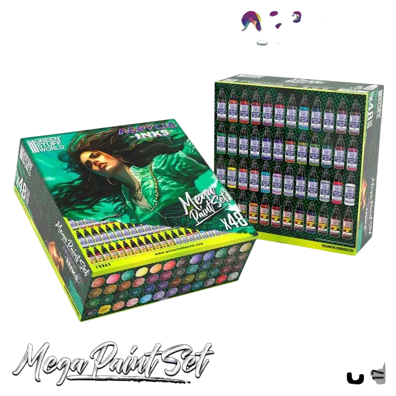 Green Stuff World Acrylic Dipping Ink and Contrast Mega Paint Set - 12263