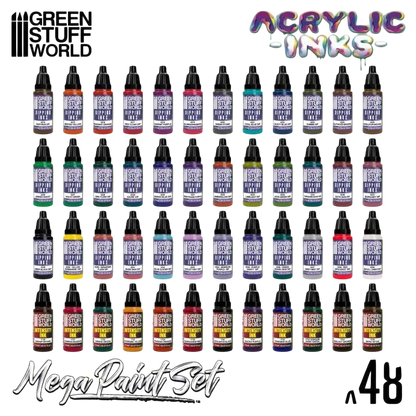 Green Stuff World Acrylic Dipping Ink and Contrast Mega Paint Set - 12263