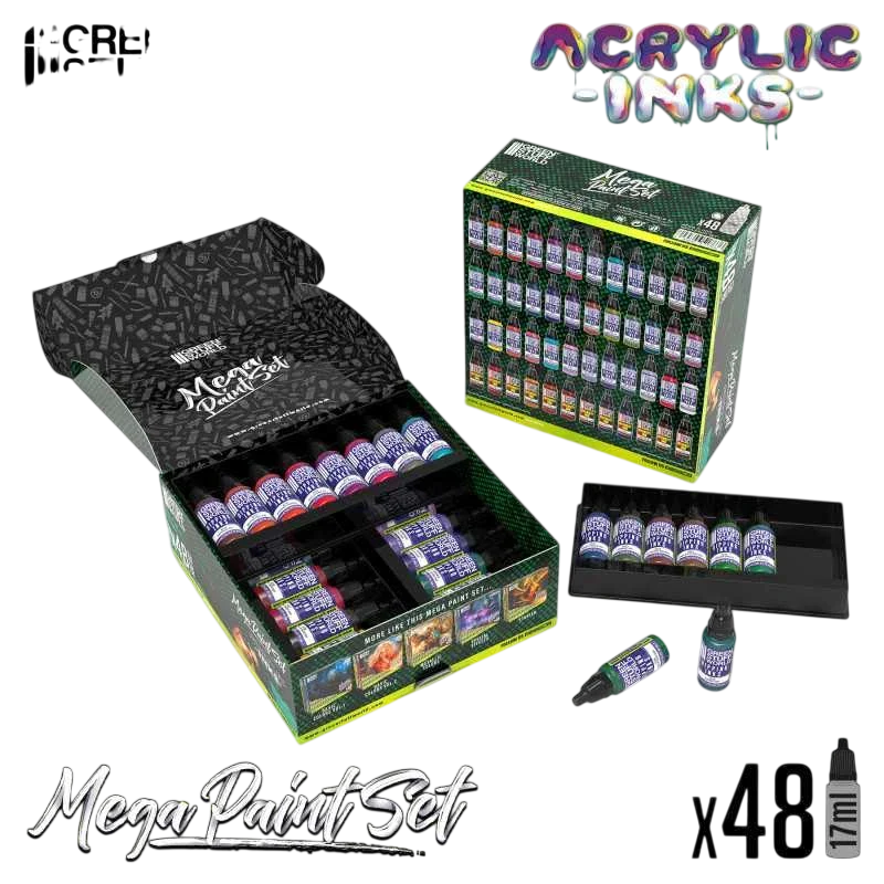 Green Stuff World Acrylic Dipping Ink and Contrast Mega Paint Set - 12263