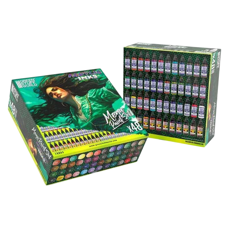 Green Stuff World Acrylic Dipping Ink and Contrast Mega Paint Set - 12263