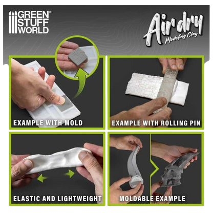 Green Stuff World Air Dry Foam Clay 250gr. - Grey for Cosplay, Crafting, and Modeling 5395