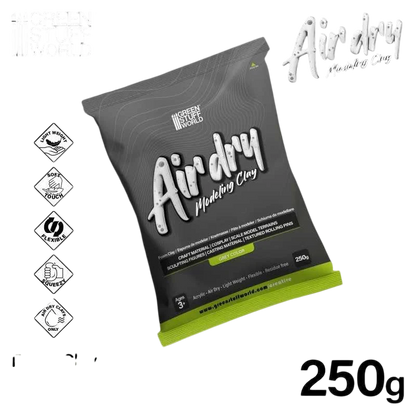 Green Stuff World Air Dry Foam Clay 250gr. - Grey for Cosplay, Crafting, and Modeling 5395
