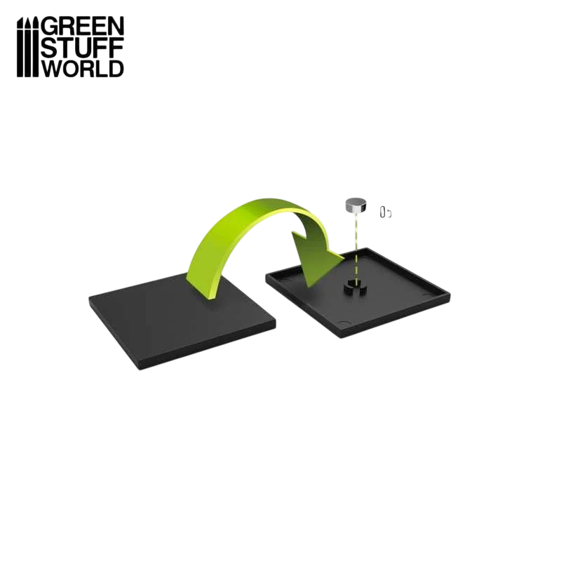 Green Stuff World Black Plastic Bases Square 30mm 12772