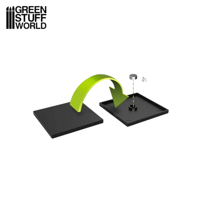 Green Stuff World Black Plastic Bases Square 30mm 12772