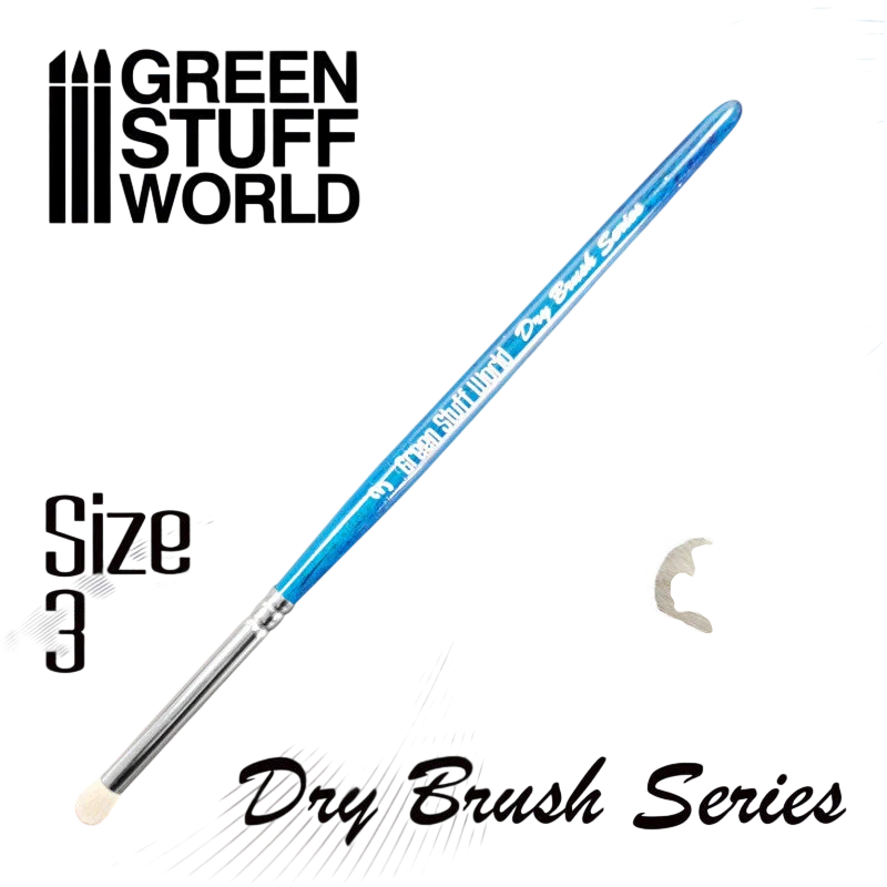 Green Stuff World Blue Series Dry Brush – Size 3 for Models & Miniatures 2953