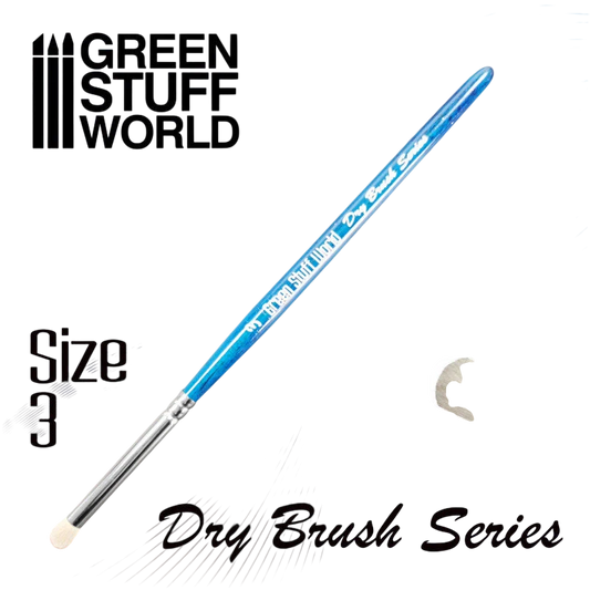 Green Stuff World Blue Series Dry Brush – Size 3 for Models & Miniatures 2953