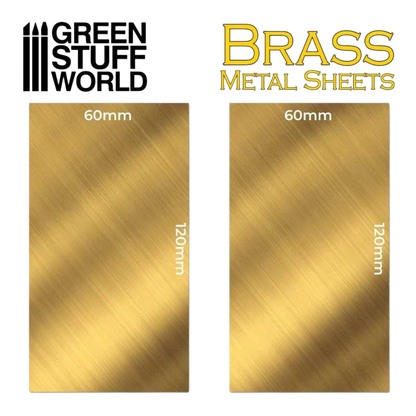 Green Stuff World Brass Metal sheets 60x120mm (Pack of 2) 10173