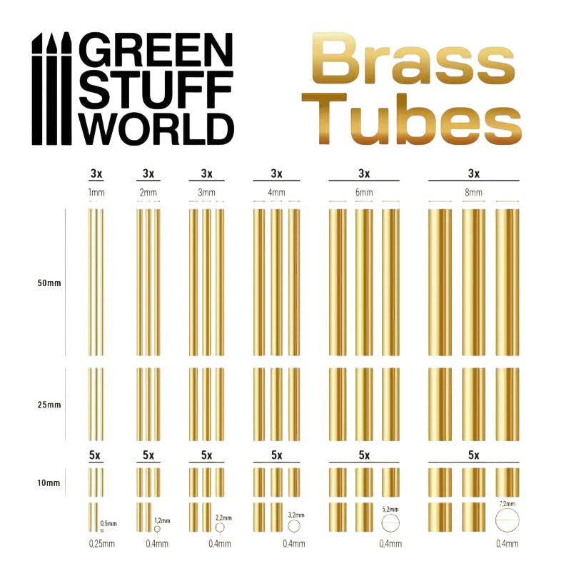Green Stuff World Brass Tubes Assortment 2555
