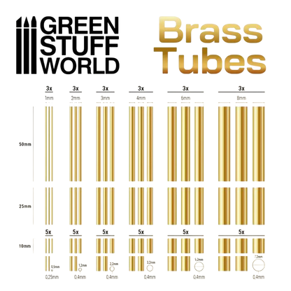 Green Stuff World Brass Tubes Assortment 2555