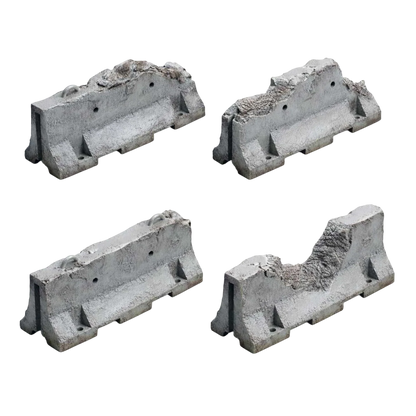 Green Stuff World Broken Jersey Barriers 1:48-1:35 - Wargaming