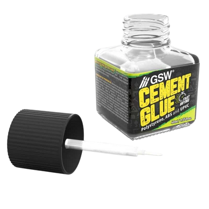 Green Stuff World Cement Glue for Plastic Models, 40ml with 2 Fine Applicator Brushes 5139