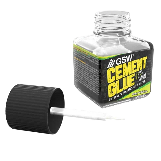 Green Stuff World Cement Glue for Plastic Models, 40ml with 2 Fine Applicator Brushes 5139