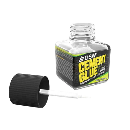 Green Stuff World Cement Glue for Plastic Models, 40ml with 2 Fine Applicator Brushes 5139