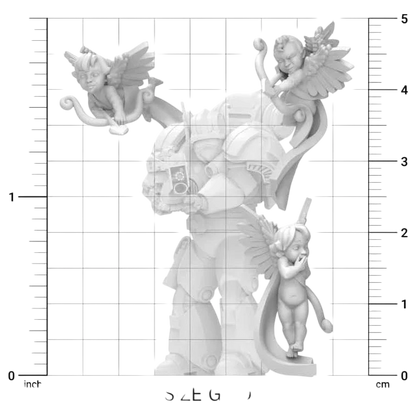 Green Stuff World Cherubs 40k Resin Miniatures, Gothic Angels with Bows for Wargaming, Set of 4, Unpainted 13500