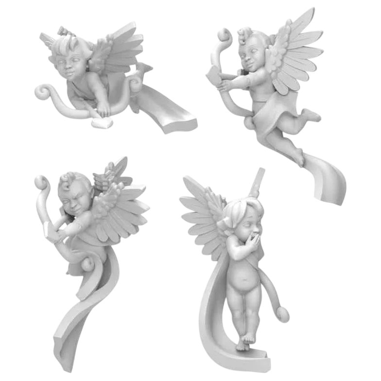 Green Stuff World Cherubs 40k Resin Miniatures, Gothic Angels with Bows for Wargaming, Set of 4, Unpainted 13500