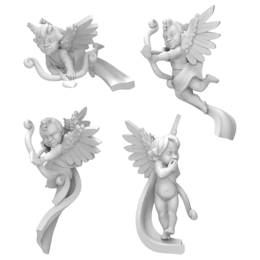Green Stuff World Cherubs 40k Resin Miniatures, Gothic Angels with Bows for Wargaming, Set of 4, Unpainted 13500