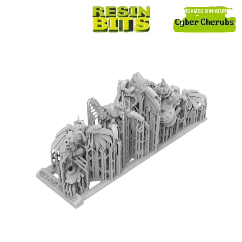 Green Stuff World Cyber Cherubs Servitors for 40K, 4-Piece Resin Miniatures Set, Compatible with Multiple Games 13499