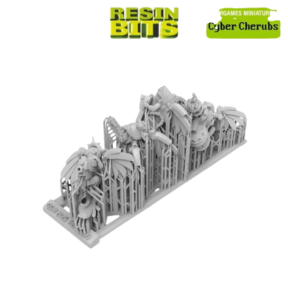 Green Stuff World Cyber Cherubs Servitors for 40K, 4-Piece Resin Miniatures Set, Compatible with Multiple Games 13499